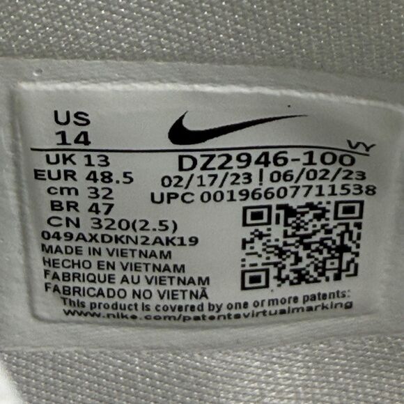 Nike Zoom Freak 5 Shoes Mens Size 14 White Black Basketball Sneakers DZ2946-100 main image 4